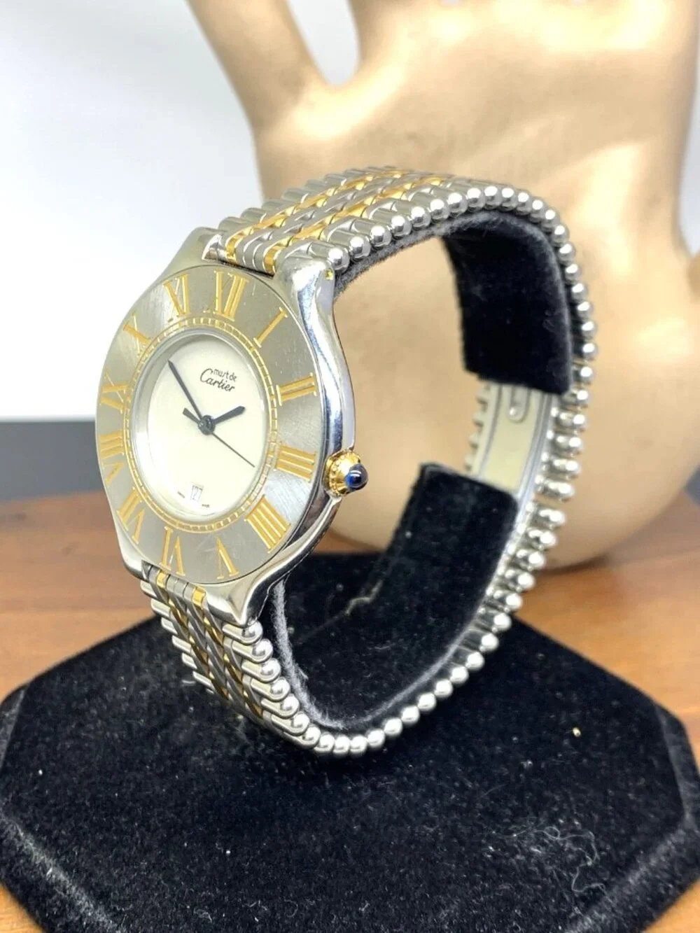 Cartier Must 21 XL Women's Watch W10052F4 Swiss Quartz Two Tone Steel 35mm